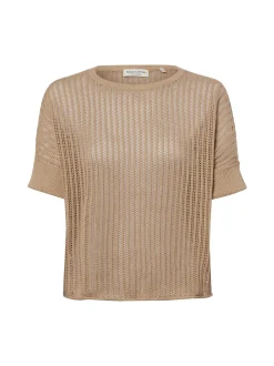 Marc O'Polo Damen Strickshirt mit Leinen-Anteil in melange