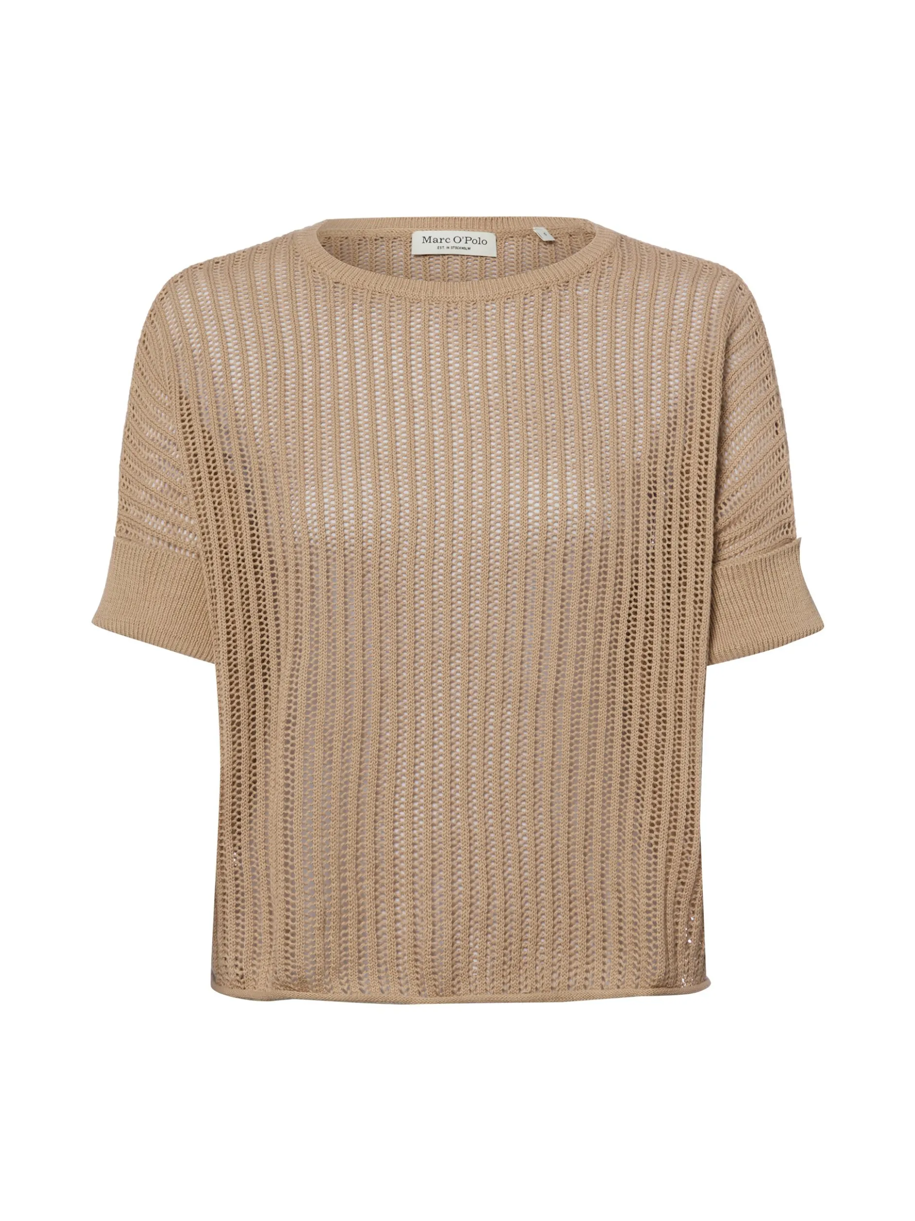 Marc O'Polo Damen Strickshirt mit Leinen-Anteil in melange