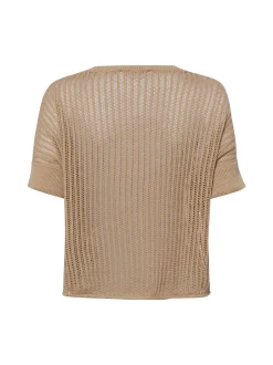 Marc O'Polo Damen Strickshirt mit Leinen-Anteil in melange