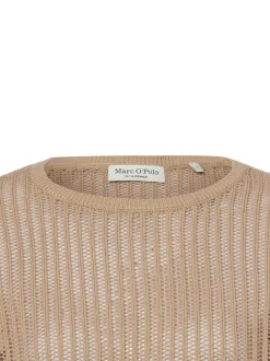 Marc O'Polo Damen Strickshirt mit Leinen-Anteil in melange