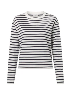 Marc O'Polo Denim Damen Langarmshirt in weiß schwarz