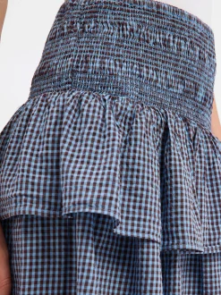 Marc O'Polo Denim Damen Minirock in hellblau kastanie