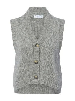 Marc O'Polo Denim Damen Strickweste mit Alpaka-Anteil in grau