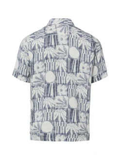 Marc O'Polo Herren Leinenhemd in marine ecru