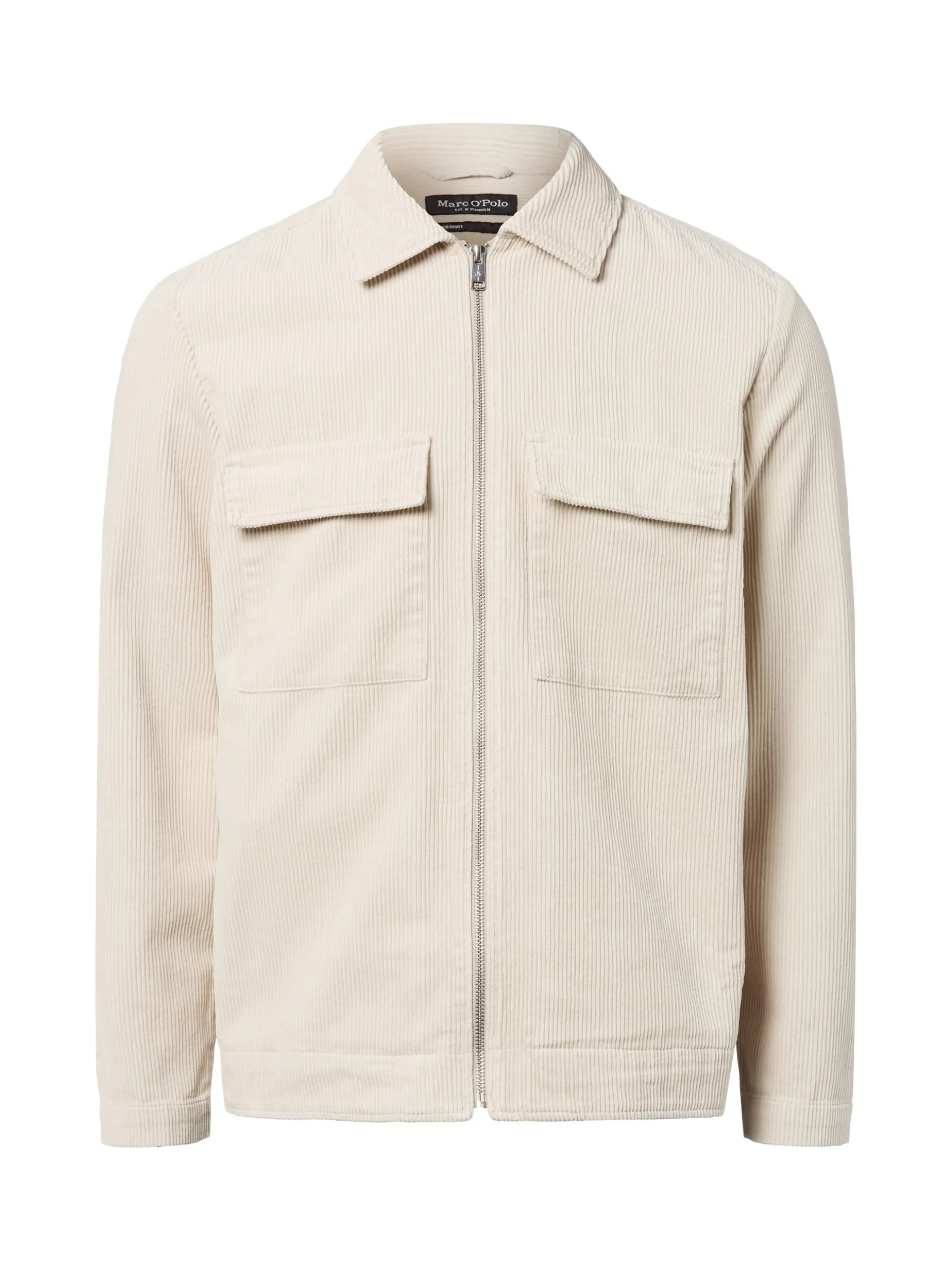 Marc O'Polo Herren Overshirt in kitt - Ausschnitt: Kent