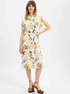 Marie Lund Collection Damen Blusenkleid in ecru gelb