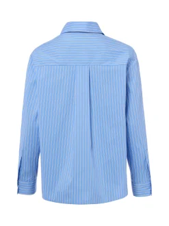 Marie Lund Collection Damen Hemdbluse in blau weiß