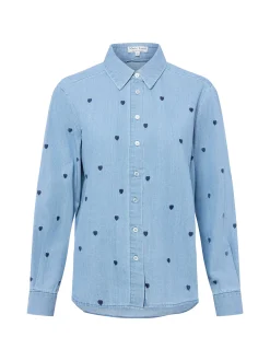 Marie Lund Collection Damen Jeansbluse in hellblau