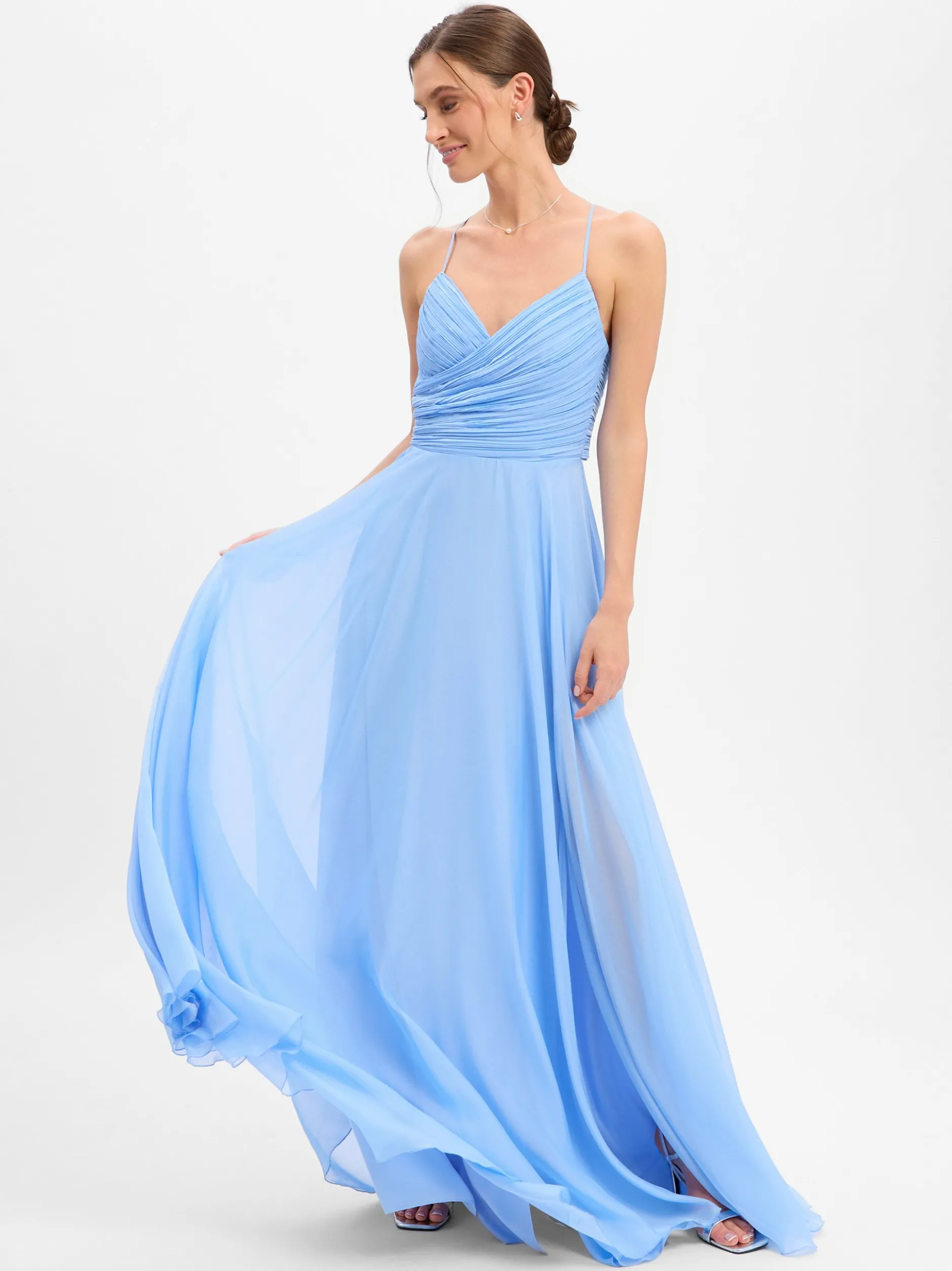 Marie Lund Damen Abendkleid in hellblau - Länge: lang