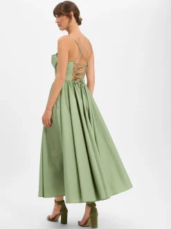 Marie Lund Damen Abendkleid in lind - Ärmel: ohne Arm