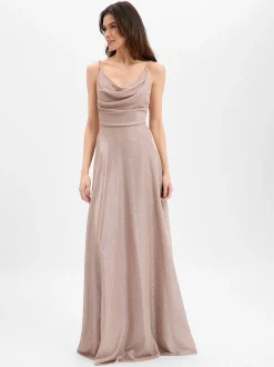 Marie Lund Damen Abendkleid in beige silber