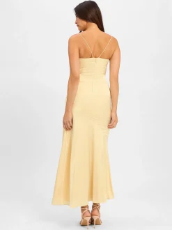 Marie Lund Damen Abendkleid in gelb - Ärmel: ohne Arm