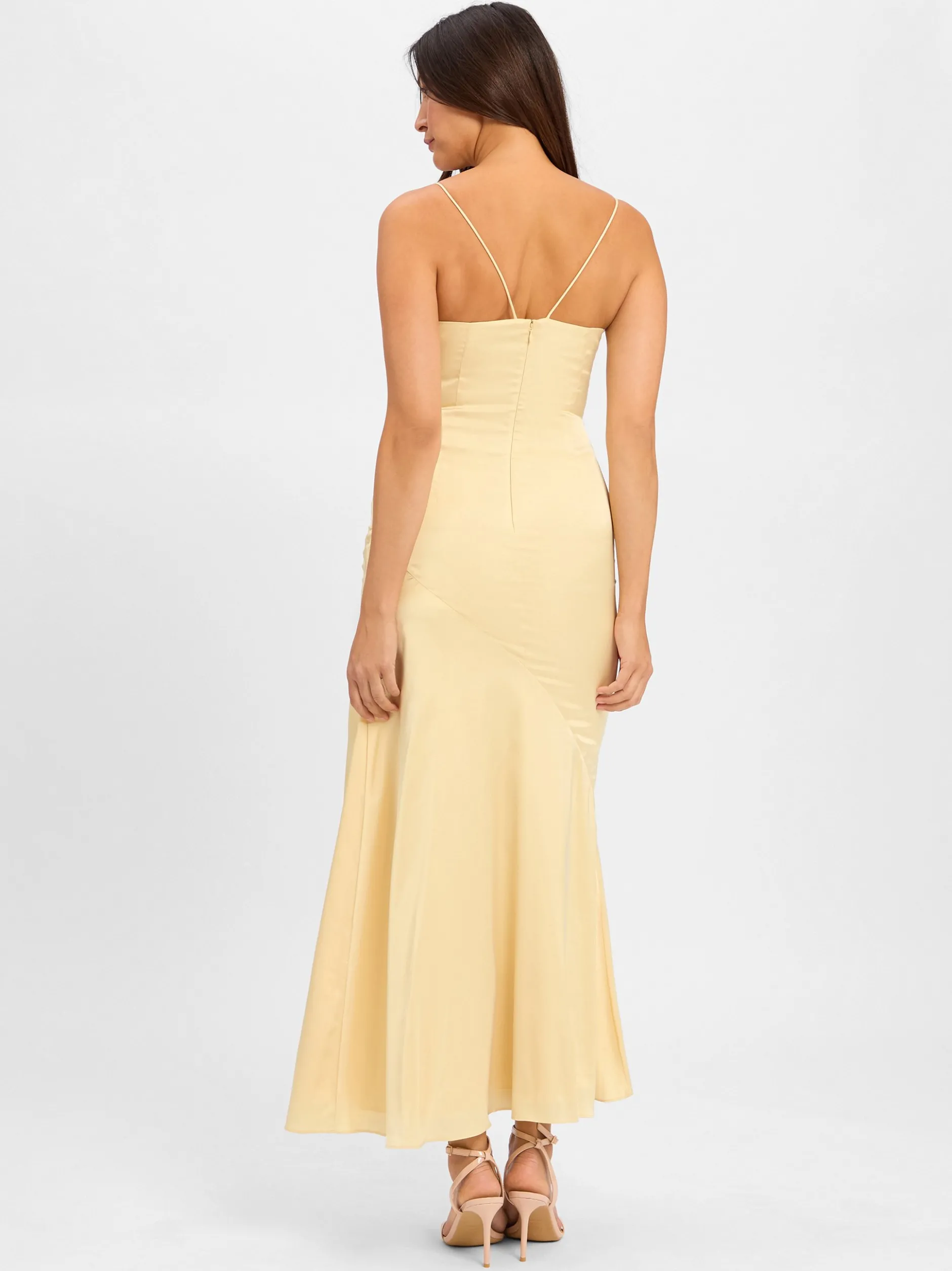 Marie Lund Damen Abendkleid in gelb - Ärmel: ohne Arm