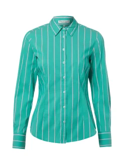 Marie Lund Damen Bluse in grün rosa - Ärmel: langarm