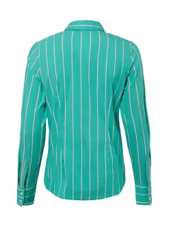 Marie Lund Damen Bluse in grün rosa - Ärmel: langarm