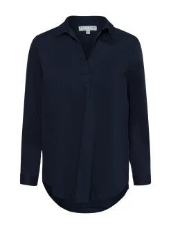 Marie Lund Damen Blusenshirt in marine - Ärmel: langarm