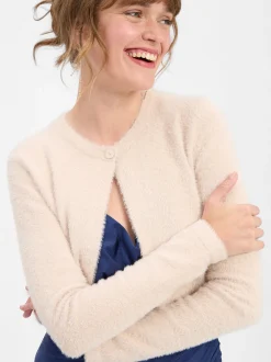 Marie Lund Damen Bolero in beige - Ausschnitt: Rundhals