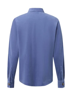 Marie Lund Damen Cordbluse in blau - Ausschnitt: Kent