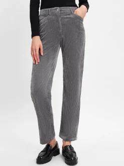 Marie Lund Damen Cordhose in anthrazit - Länge: lang