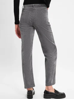 Marie Lund Damen Cordhose in anthrazit - Länge: lang
