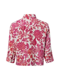 Marie Lund Damen Hemdbluse in pink weiß - Ärmel: langarm