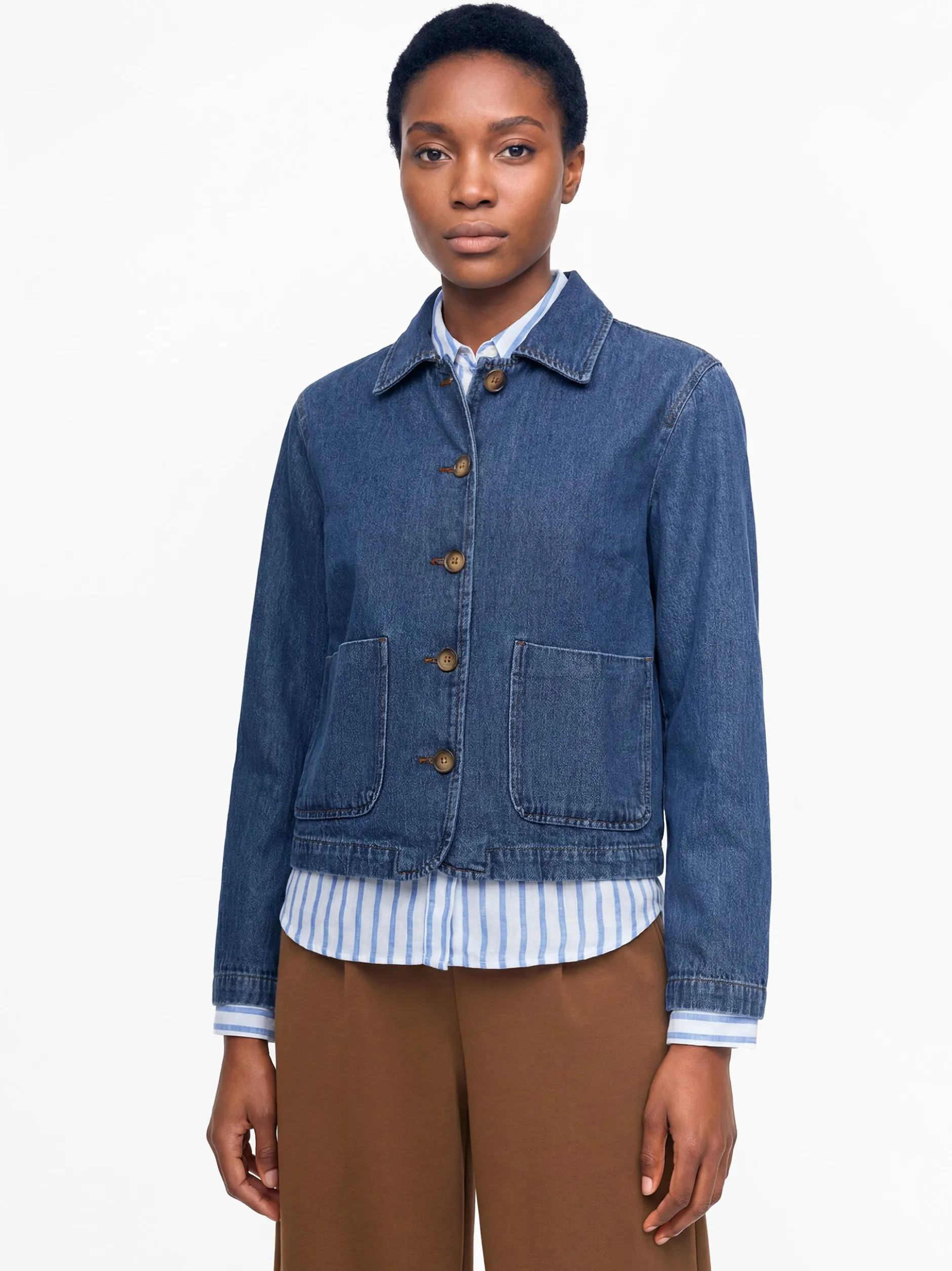 Marie Lund Damen Jeansjacke in medium stone