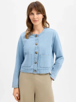 Marie Lund Damen Jeansjacke - Sofia in light stone