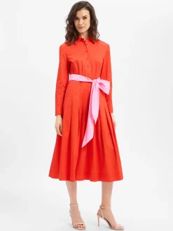Marie Lund Damen Kleid in rot - Ärmel: langarm