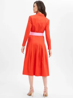 Marie Lund Damen Kleid in rot - Ärmel: langarm
