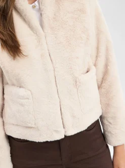 Marie Lund Damen Kunstfelljacke in sand