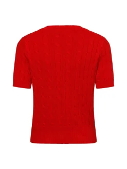 Marie Lund Damen Kurzarm-Strickjacke in rot