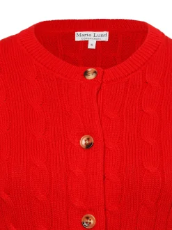 Marie Lund Damen Kurzarm-Strickjacke in rot