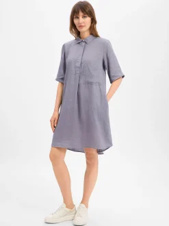 Marie Lund Damen Leinenkleid - Lisa in grau
