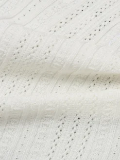 Marie Lund Damen Lochstrick-Pullover in ecru