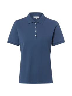 Marie Lund Damen Poloshirt in indigo - Ärmel: kurzarm