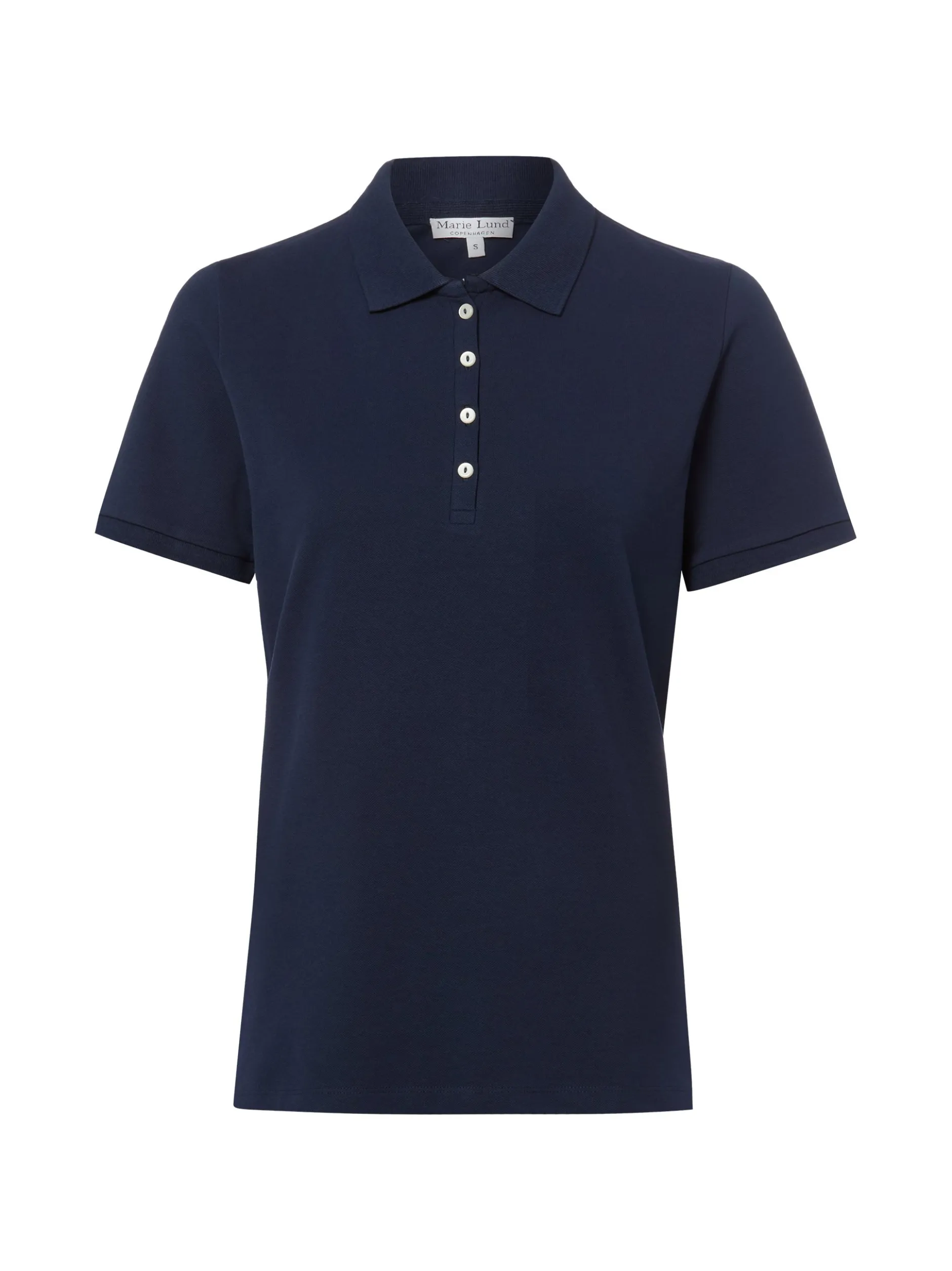 Marie Lund Damen Poloshirt in marine - Ärmel: kurzarm