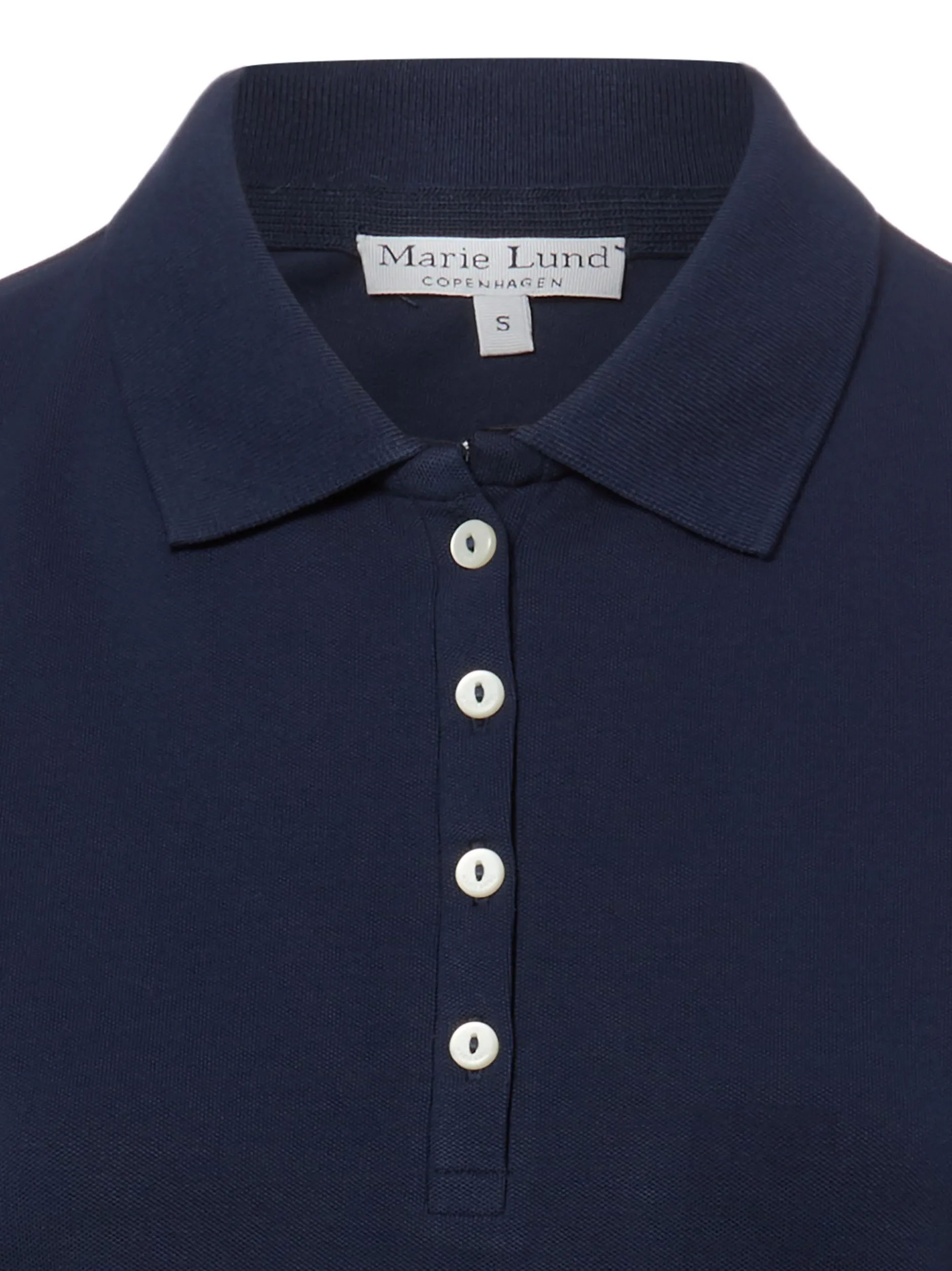Marie Lund Damen Poloshirt in marine - Ärmel: kurzarm