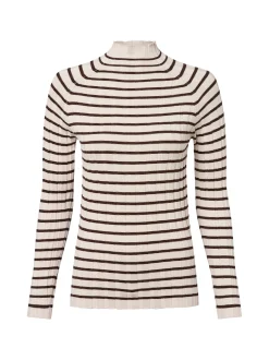 Marie Lund Damen Pullover in kitt braun - Ärmel: langarm