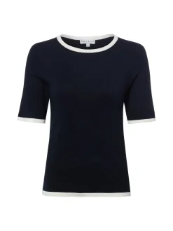 Marie Lund Damen Pullover in marine - Ärmel: kurzarm