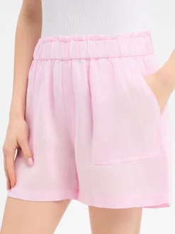 Marie Lund Damen Shorts aus Leinen in rosa - Länge: kurz