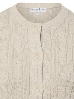 Marie Lund Damen Strickjacke in beige - Ärmel: kurzarm