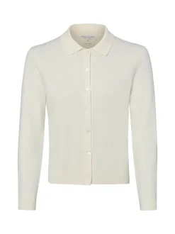Marie Lund Damen Strickjacke in ecru - Ärmel: langarm