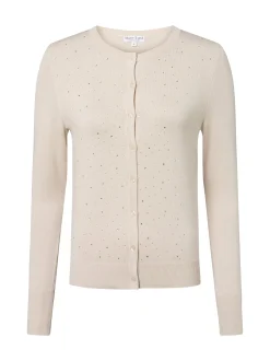 Marie Lund Damen Strickjacke in kitt - Ärmel: langarm