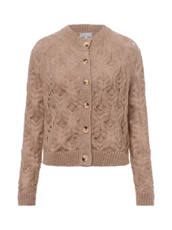 Marie Lund Damen Strickjacke mit Mohair-Anteil in kitt