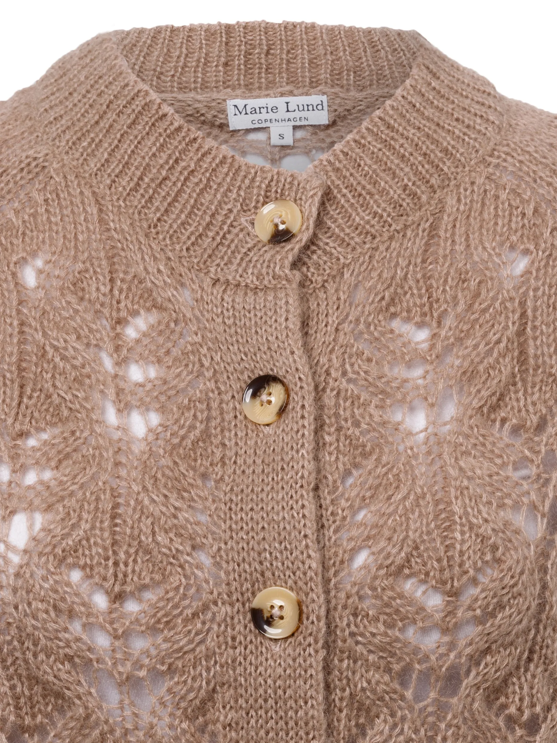 Marie Lund Damen Strickjacke mit Mohair-Anteil in kitt