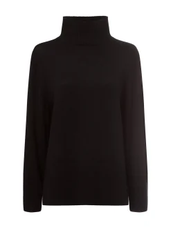 Marie Lund Damen Strickpullover aus Merinowolle in schwarz