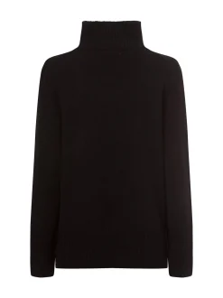 Marie Lund Damen Strickpullover aus Merinowolle in schwarz
