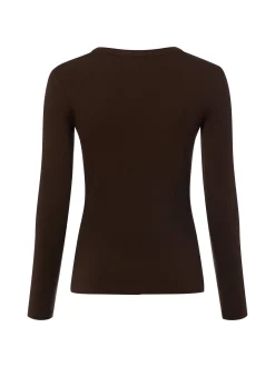 Marie Lund Damen Strickshirt in schoko - Ärmel: langarm