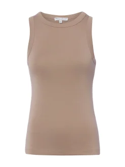 Marie Lund Damen Tanktop in taupe - Ausschnitt: Rundhals