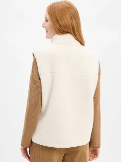 Marie Lund Damen Teddyfell-Weste in ecru